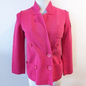 Sonia Rykiel hot pink double breasted knit blazer